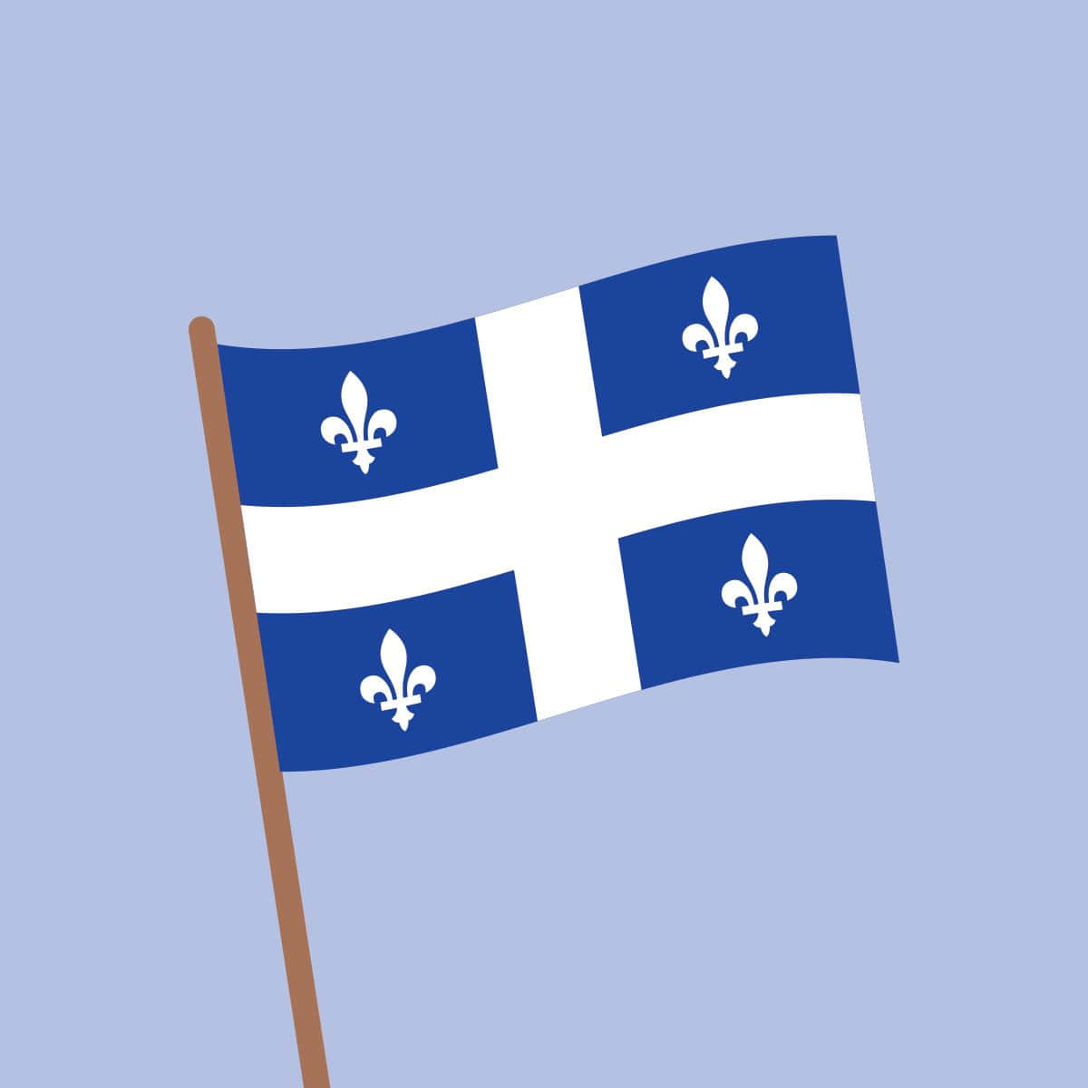 Bendera Fleurdelis Quebec Di Tiang Wallpaper