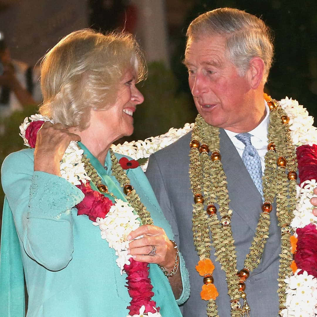 Queen Camilla Adorned With Floral Wreaths Wallpaper