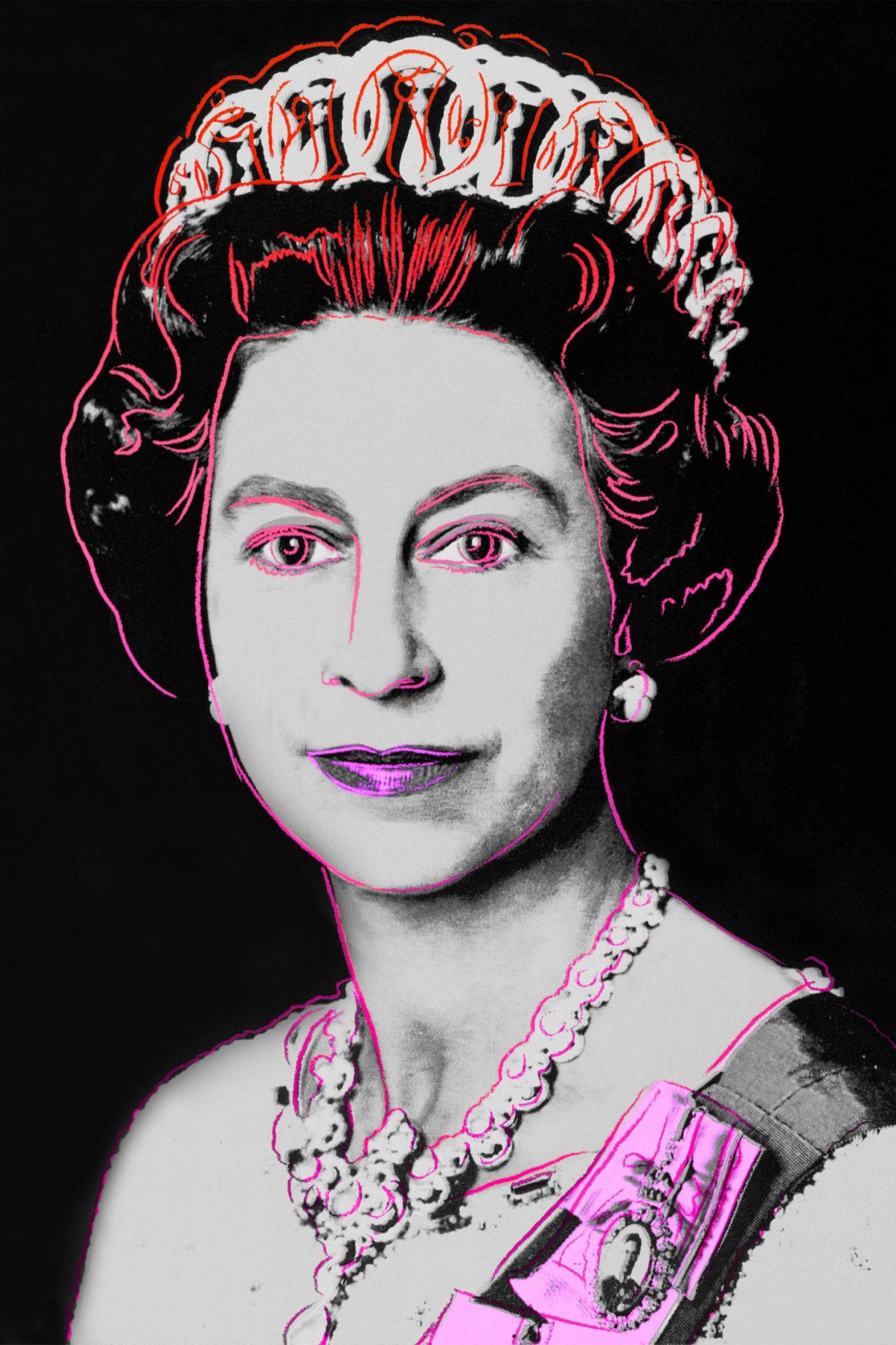 Queen Elizabeth Stylized Pop Portrait Wallpaper