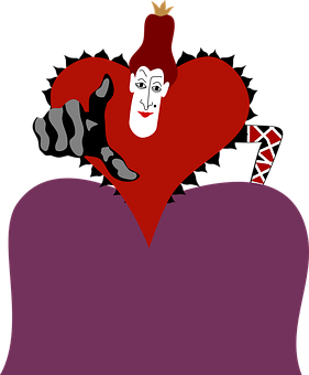 Queenof Hearts Animated Character PNG