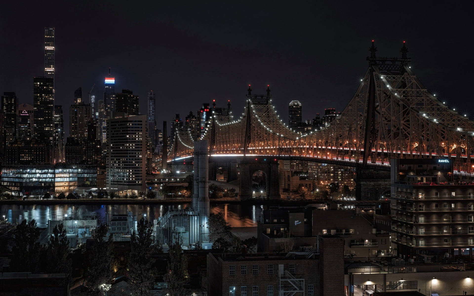 Queensboro Bridge New York Night Iphone Wallpaper