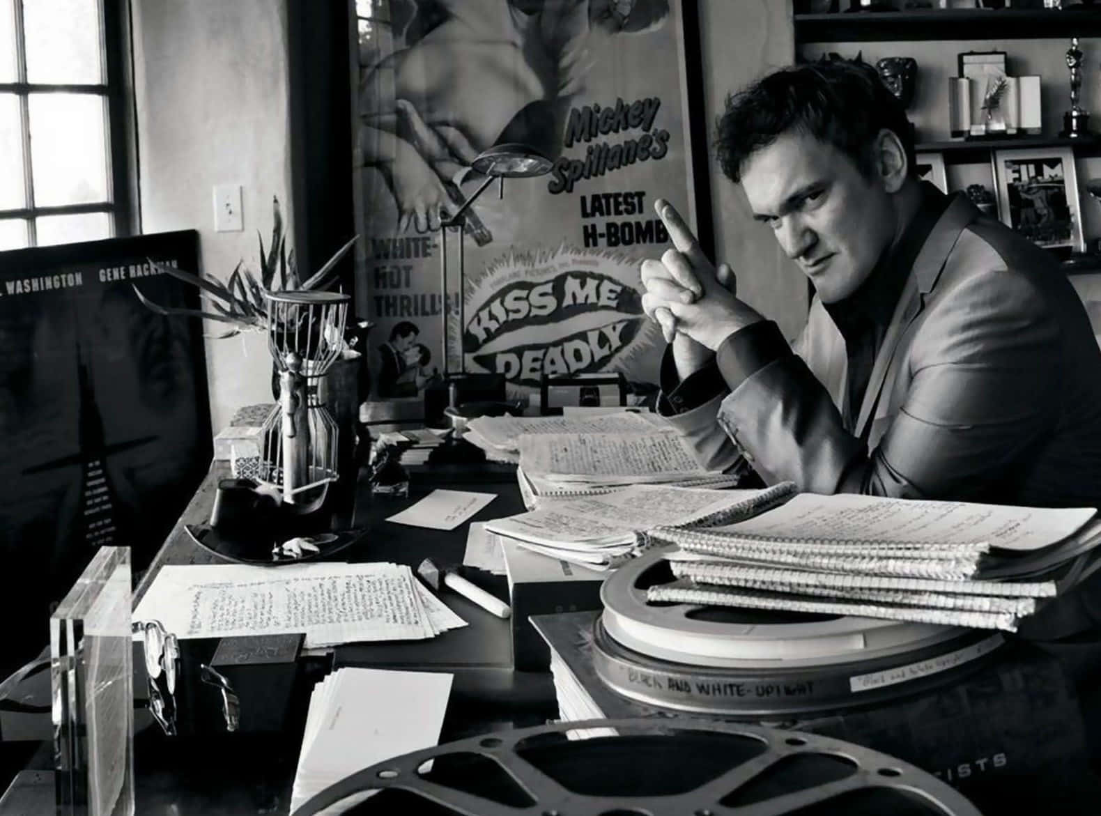Quentin Tarantino At Work Wallpaper