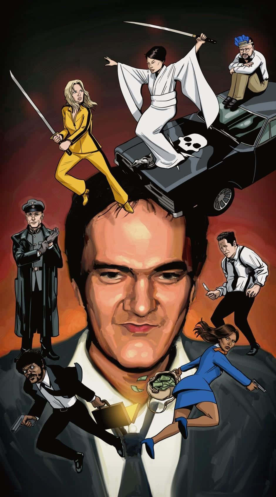 Quentin Tarantino Iconic Characters Artwork Wallpaper