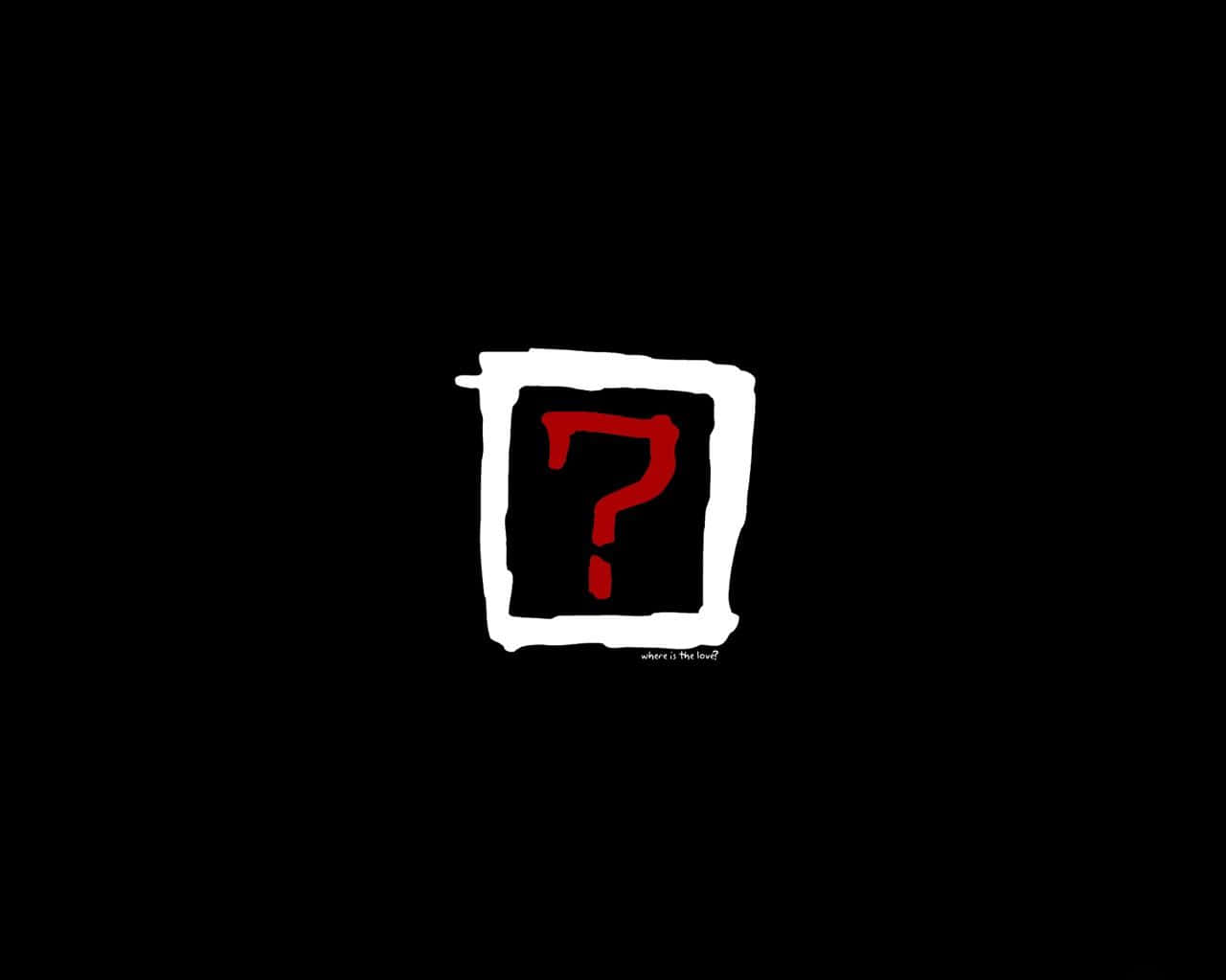 A Black Background With A Red Question Mark On It