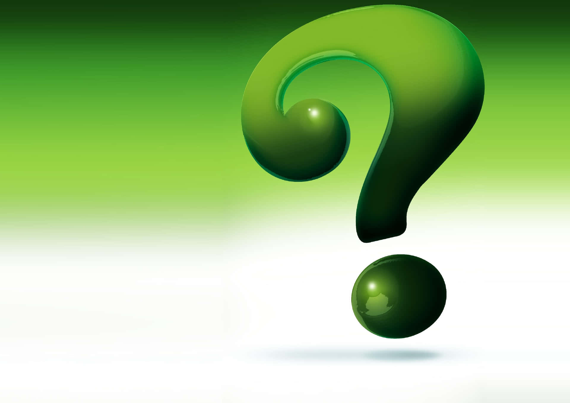 Green Question Mark On A Green Background
