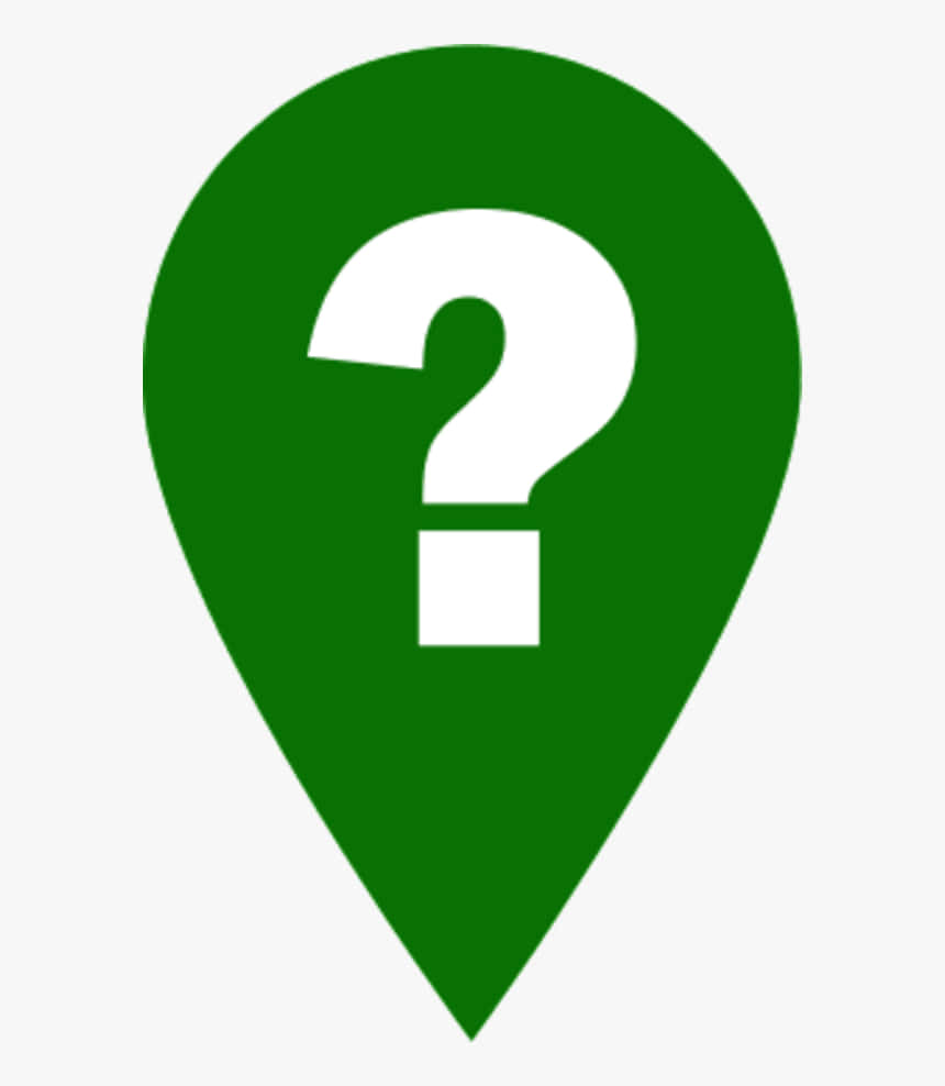 Green Location Icon Question Mark Background