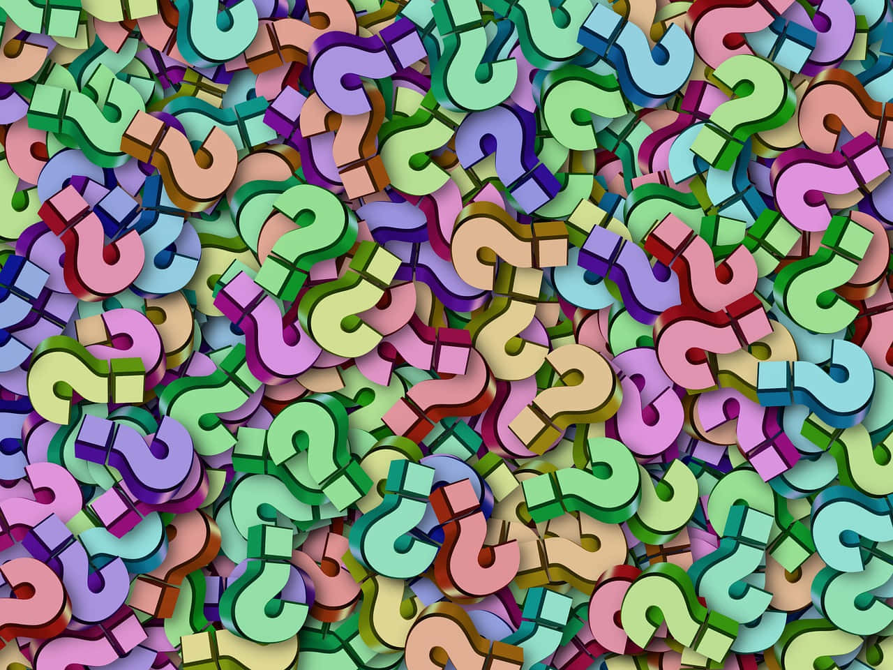 Colorful 3d Question Marks Background