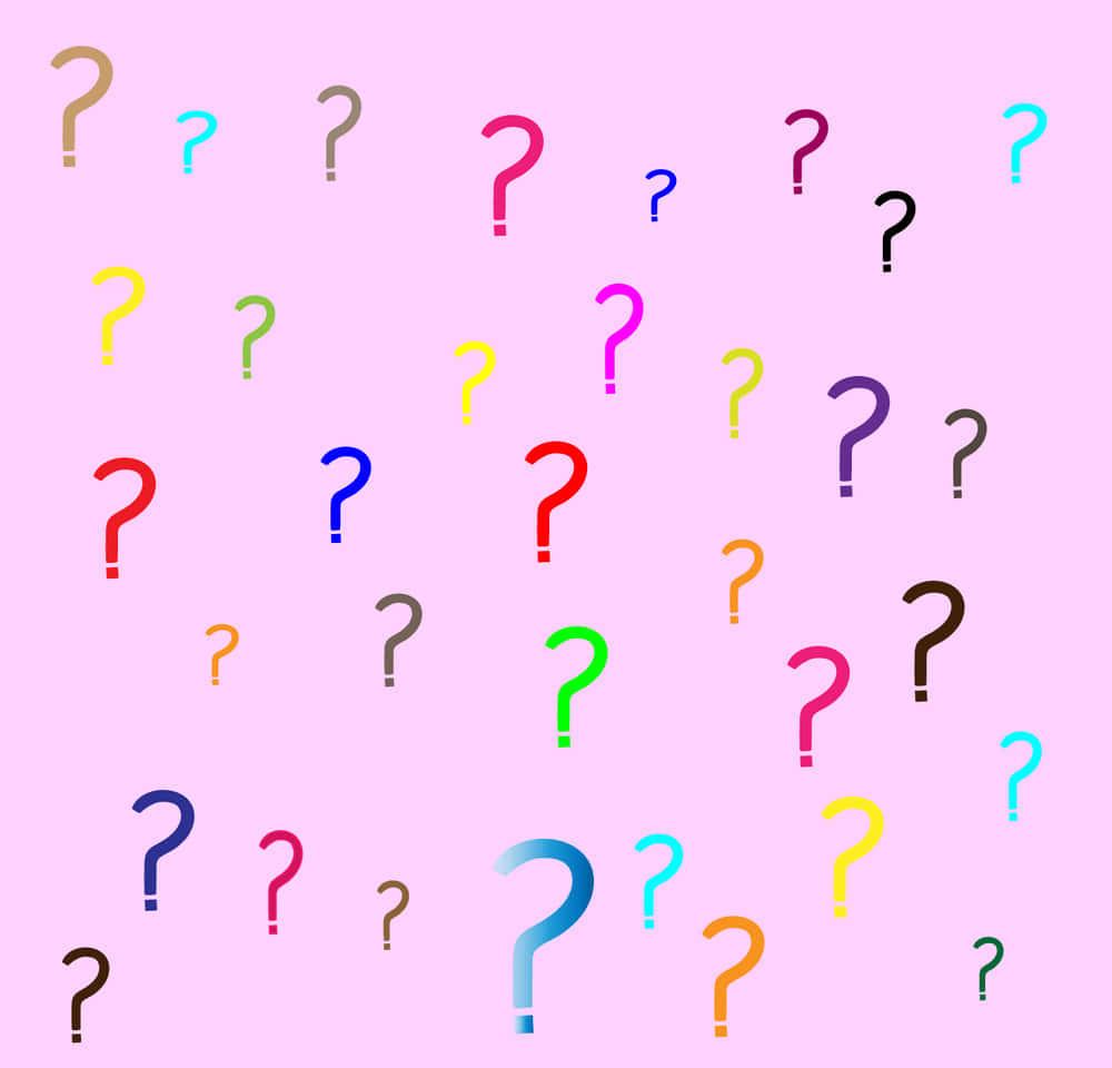 Question Mark Colorful Pink Background Photo Wallpaper