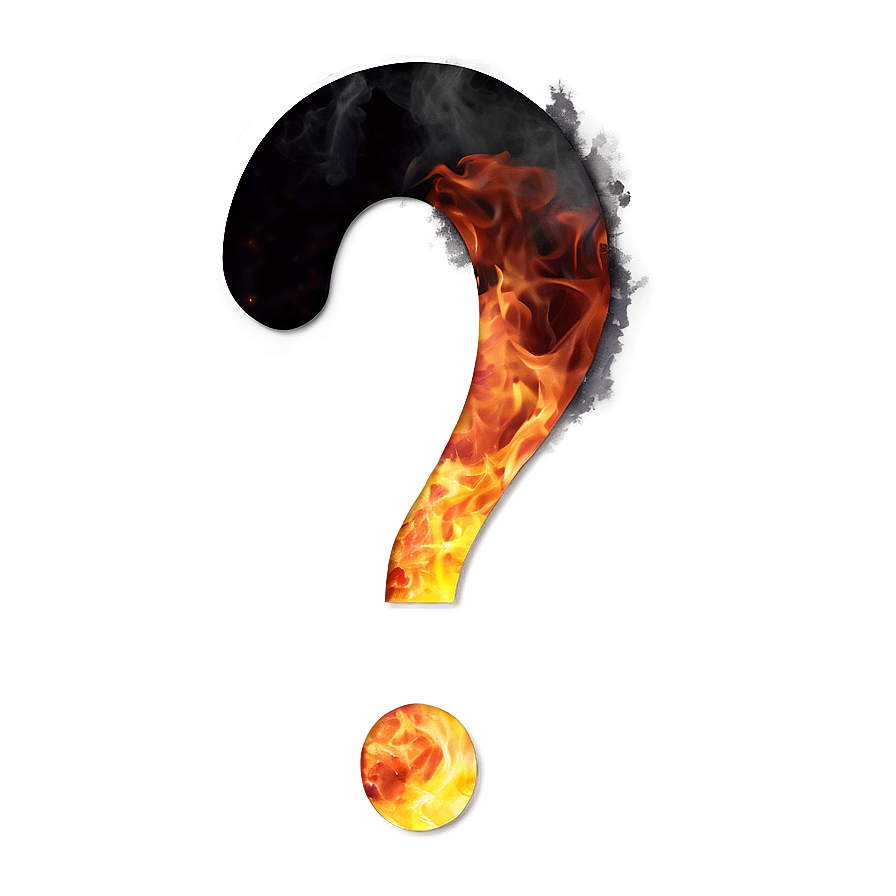 Question Mark In Fire Png 04292024 PNG