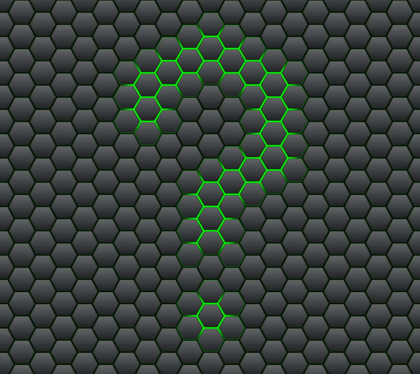 Question Mark Neon Green Hive Pattern Wallpaper