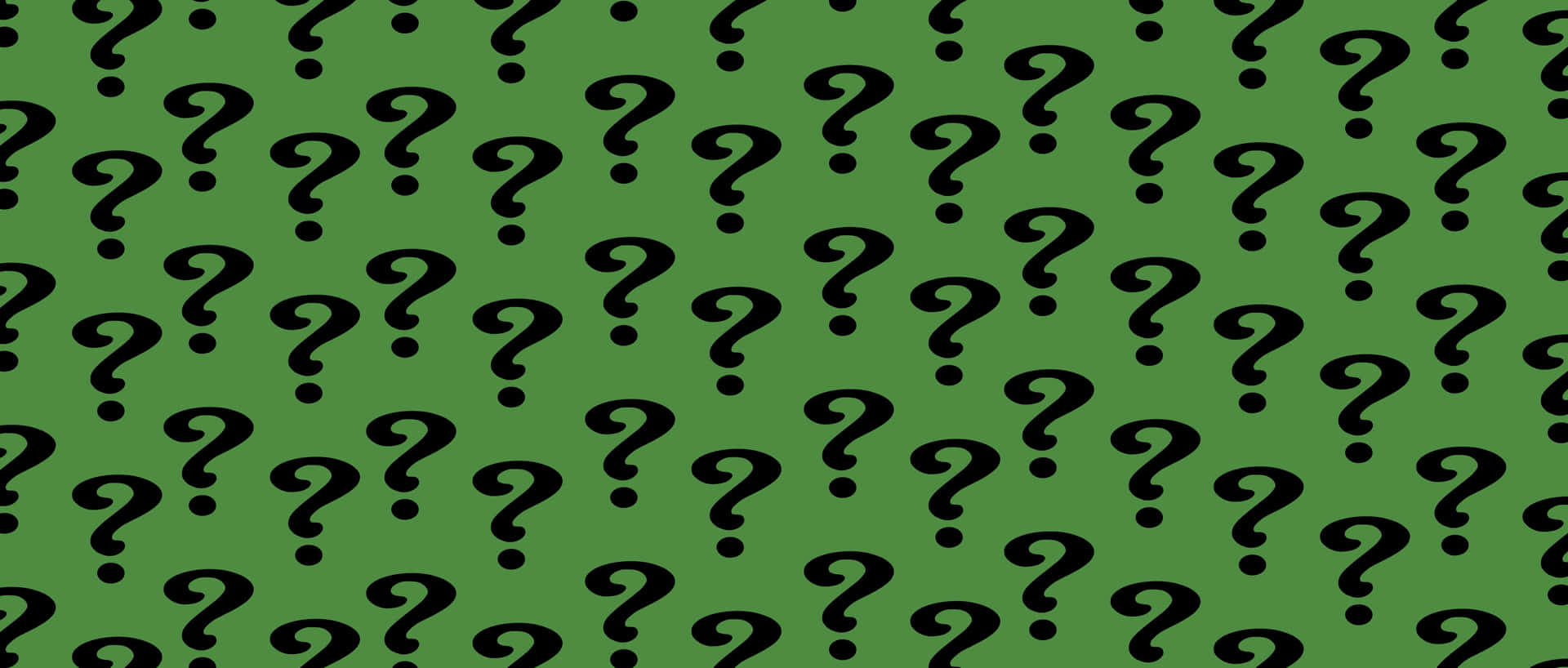 Question Mark Pattern Green Background Wallpaper
