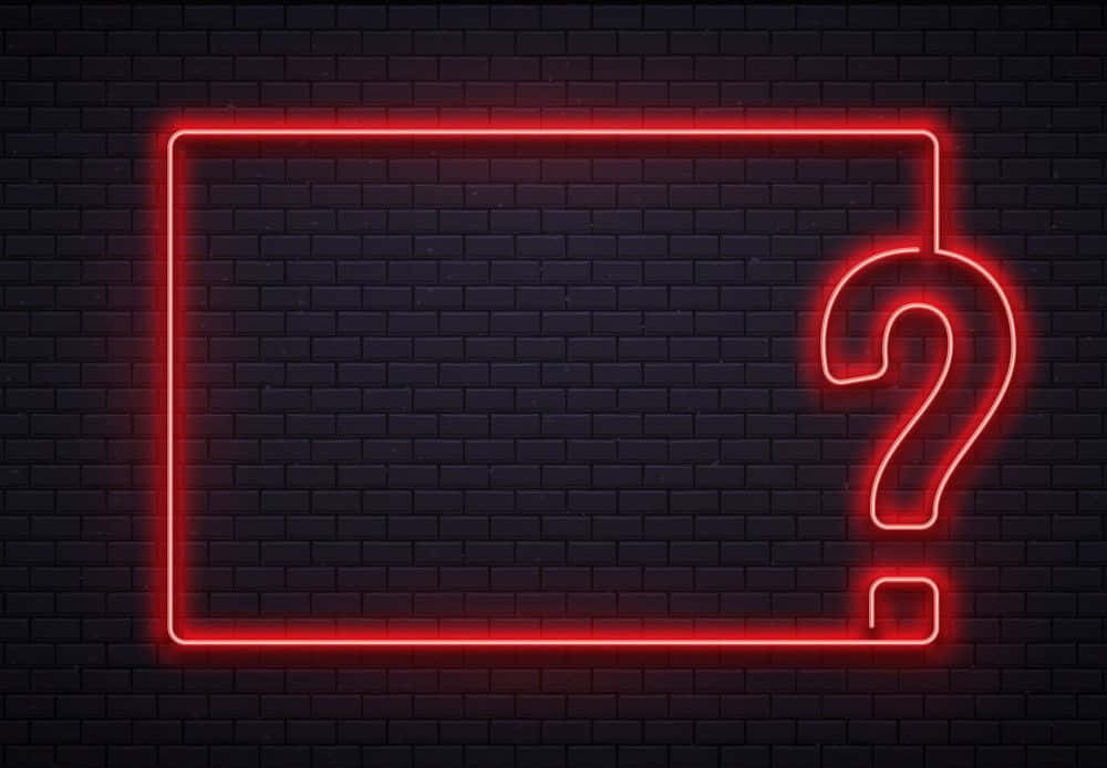 Neon Red Question Mark Frame Picture