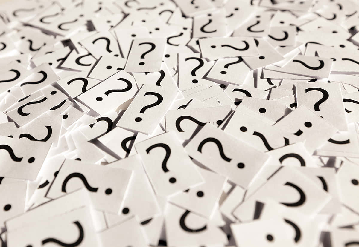 Question Mark White Flash Cards Wallpaper