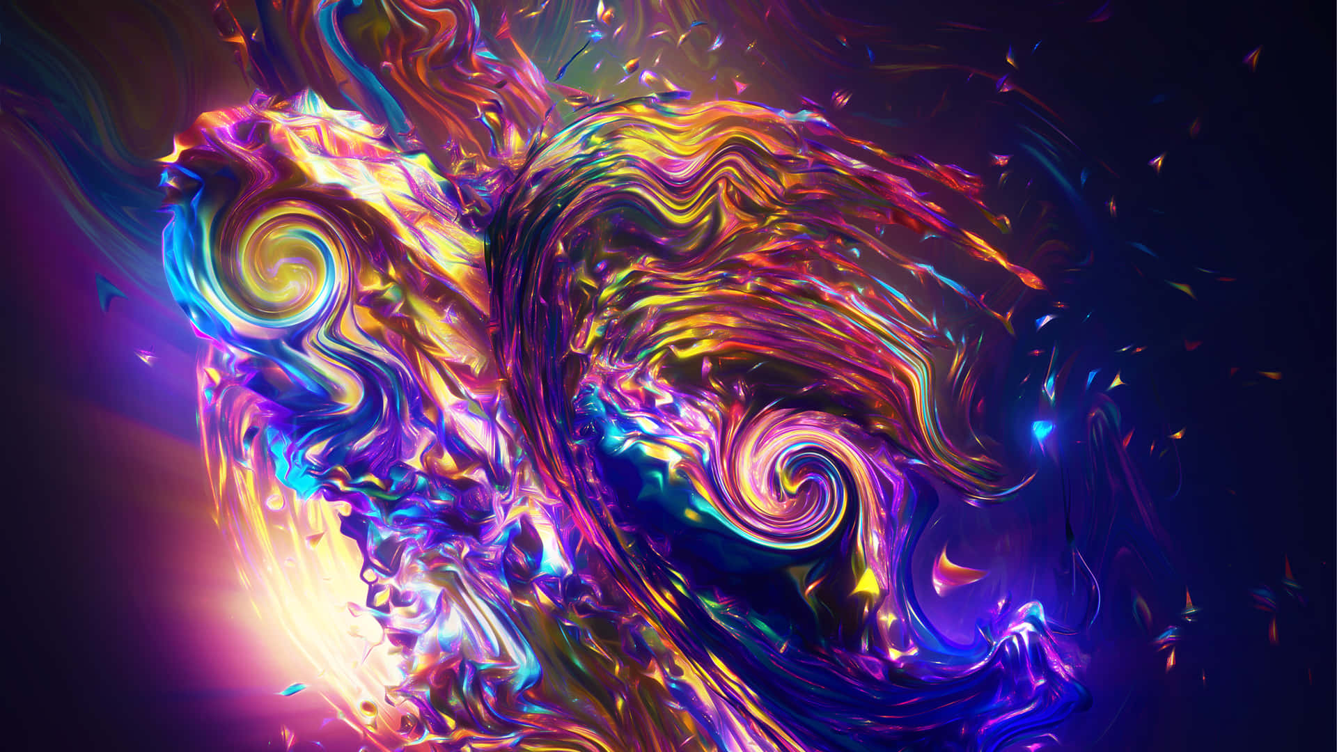 Quick Abstract Rainbow Swirls Wallpaper