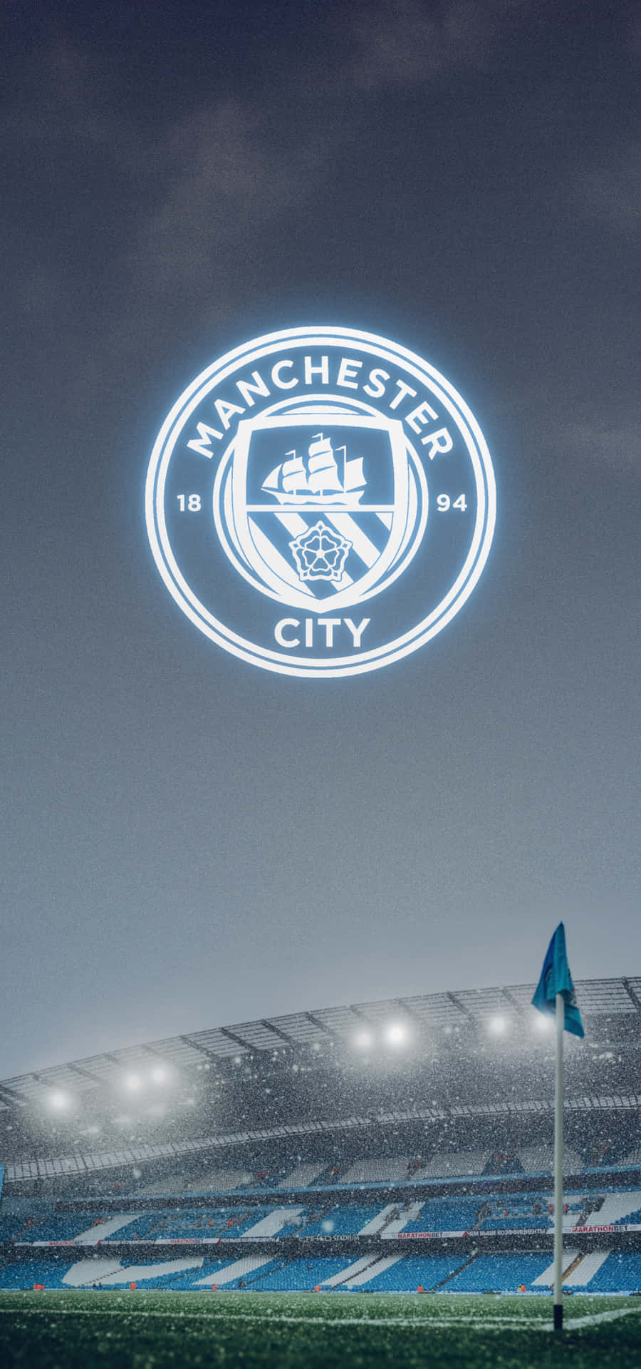 Rápidanevada Sobre El Estadio De Manchester City Fondo de pantalla