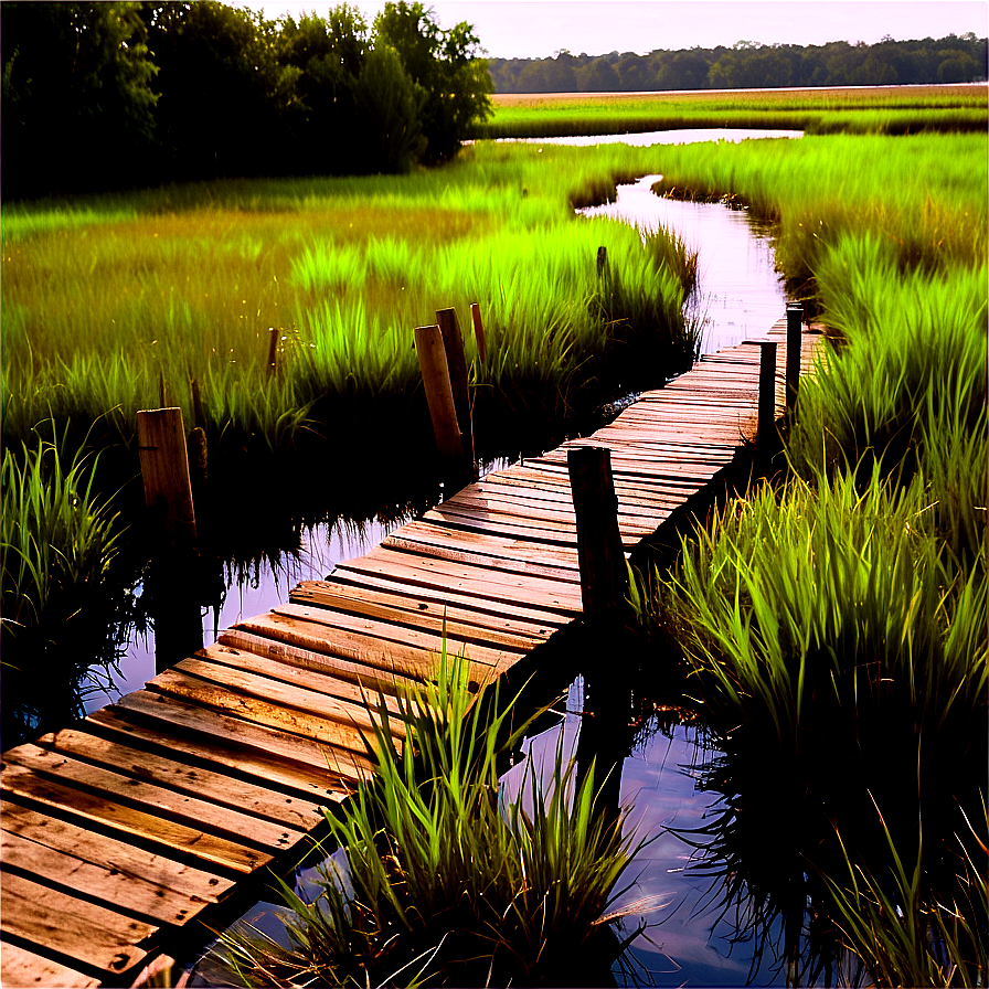 Quiet Marsh Walkway Png 06202024 PNG