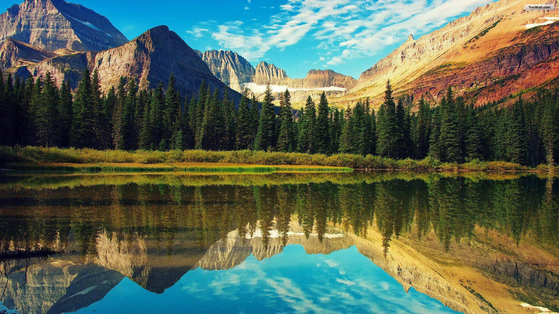 Quiet Mountain Lake Landscape Wallpaper