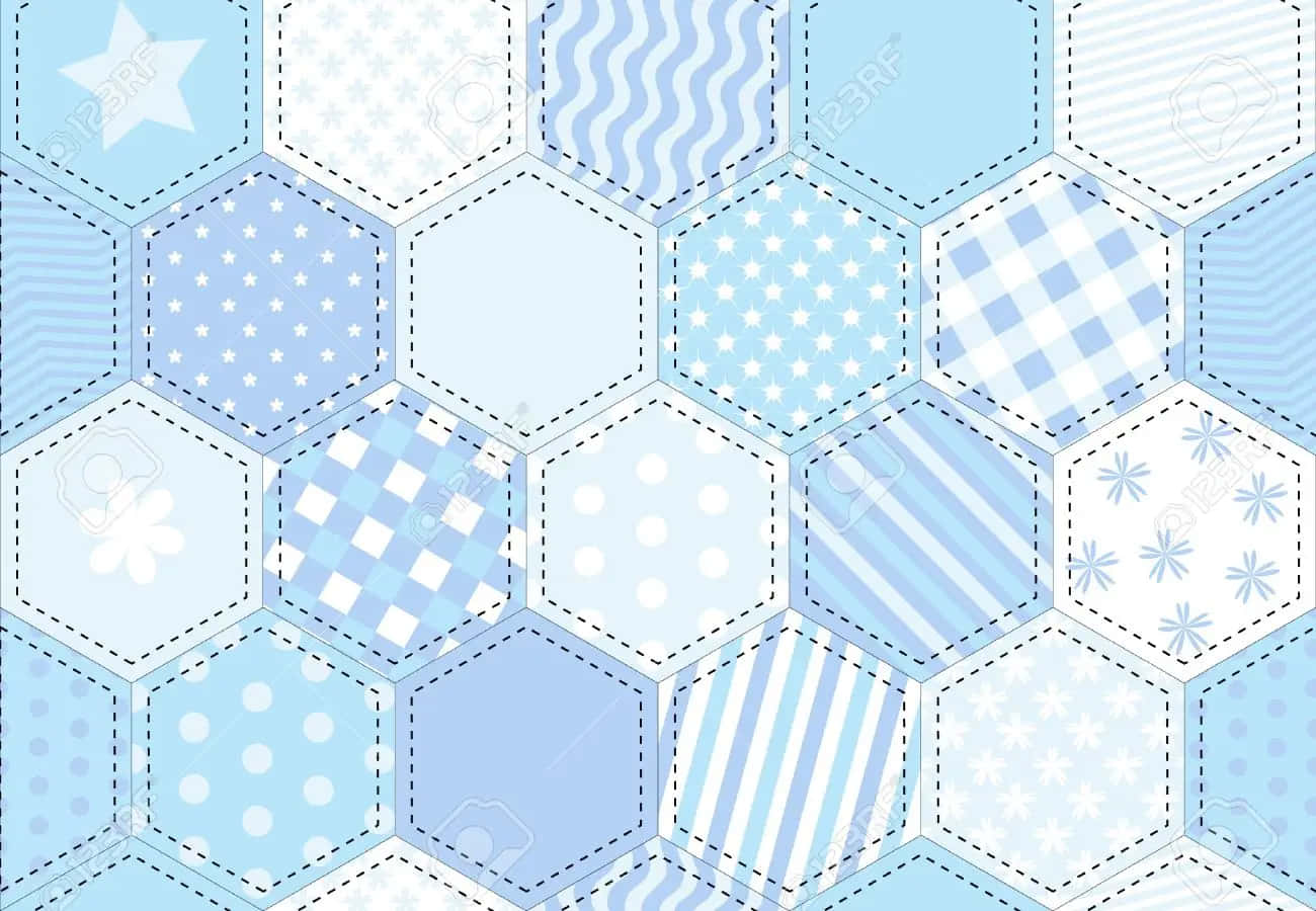 Hyg dig i dette blå og hvide quiltet inspirerede design. Wallpaper