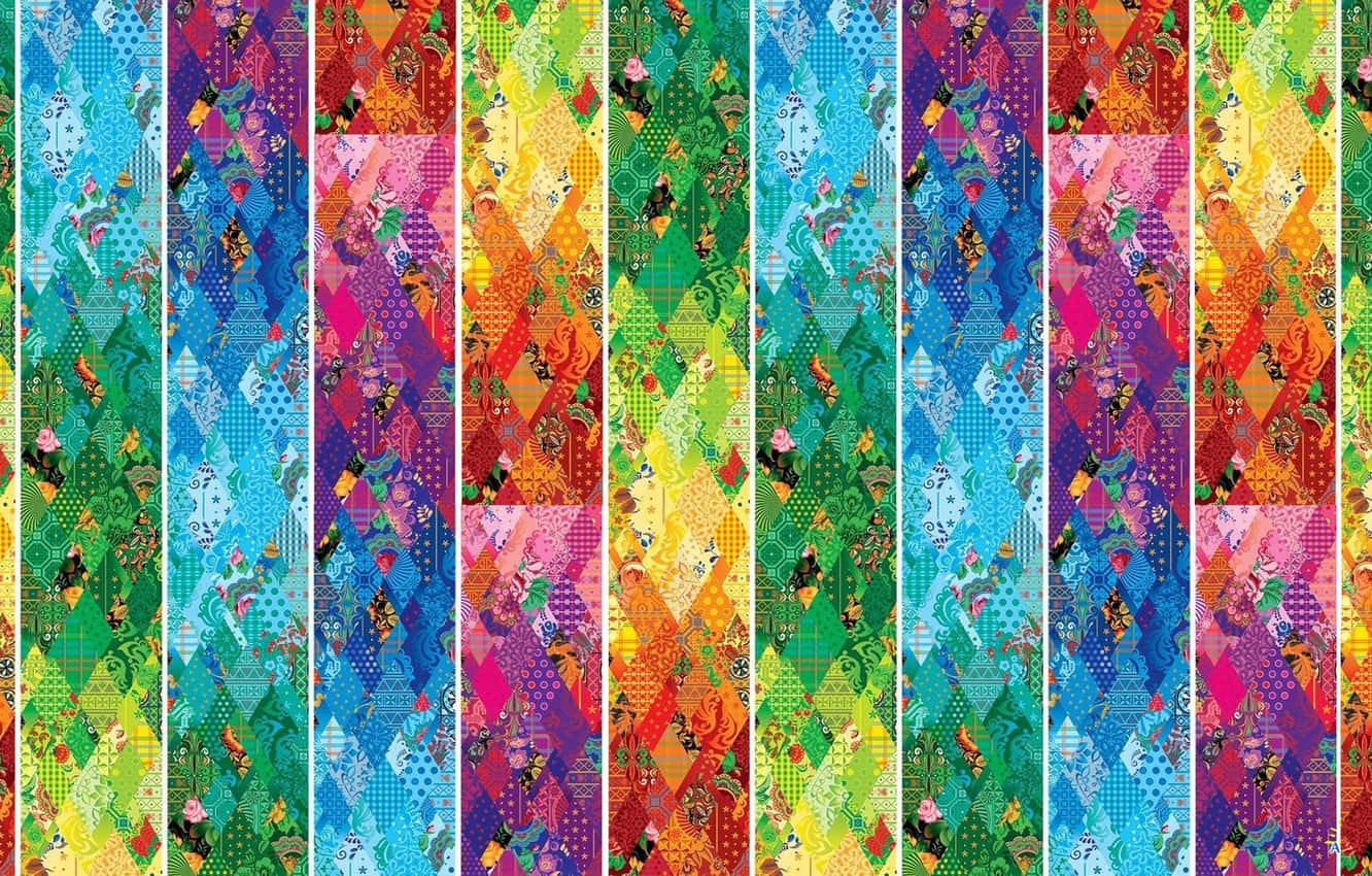Et farverigt mønster af strikkede stoffer Wallpaper