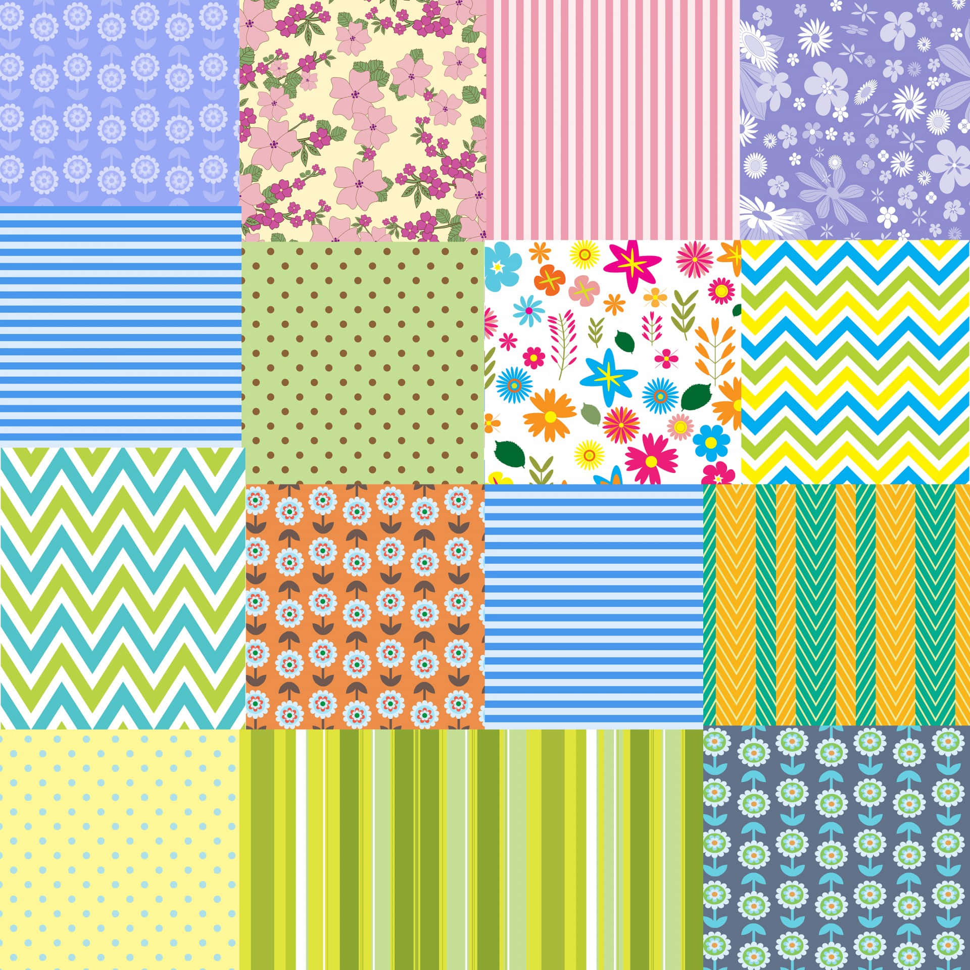 A Collection Of Different Patterns And Colors Wallpaper