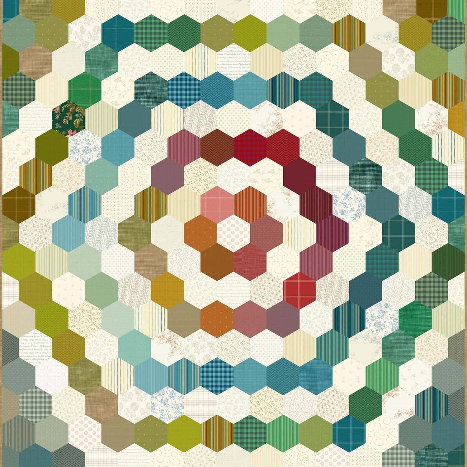 A Quilt With Hexagons On It Wallpaper
