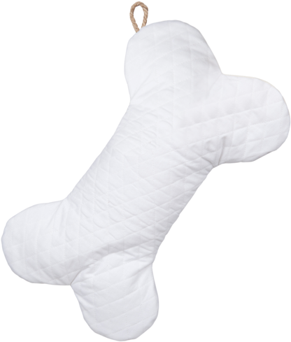 Quilted White Dog Bone Pillow PNG