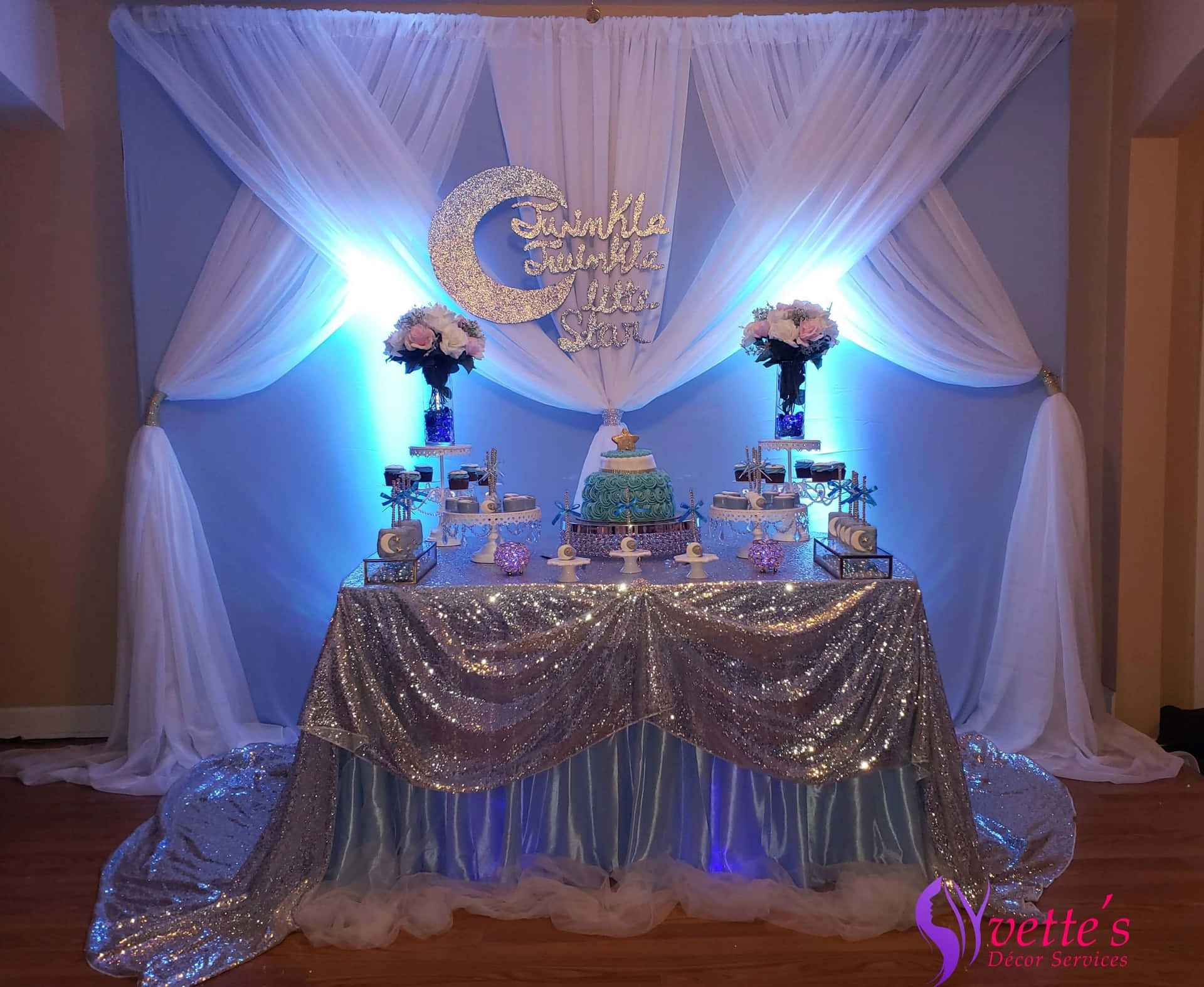 Celebrate your Quinceanera with this beautiful floral backdrop