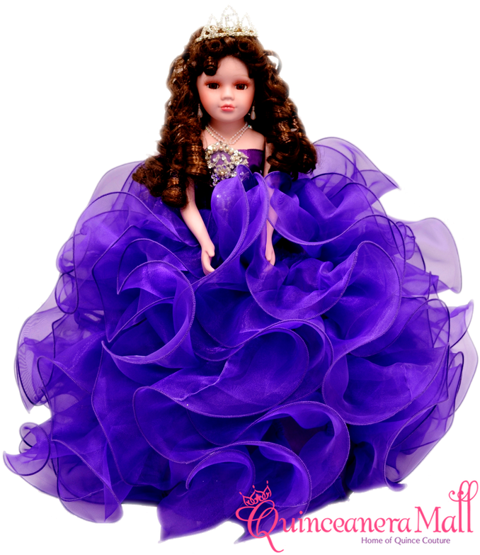 Quinceanera Dollin Purple Dress PNG