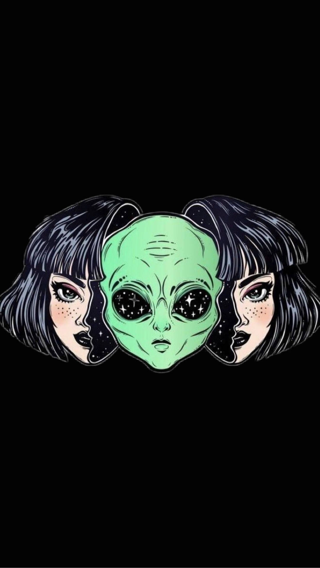 Quirky Alien E-girl Aesthetic Wallpaper
