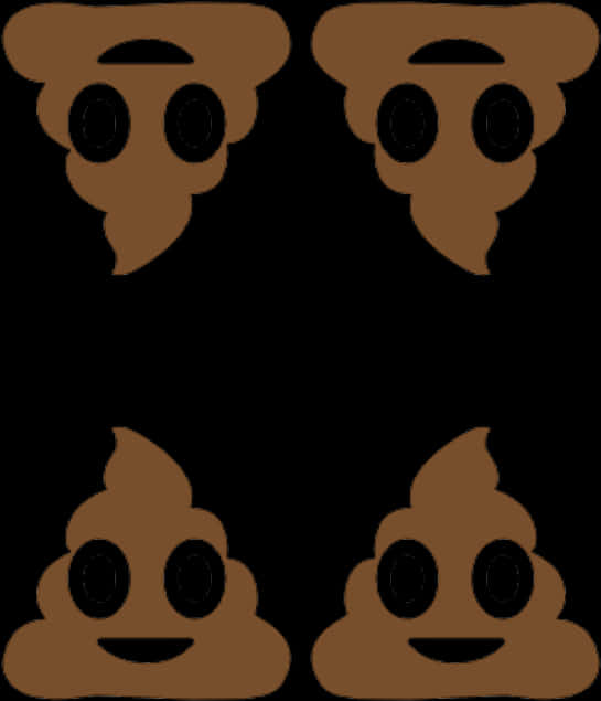 Quirky Poop Emoji Pattern PNG