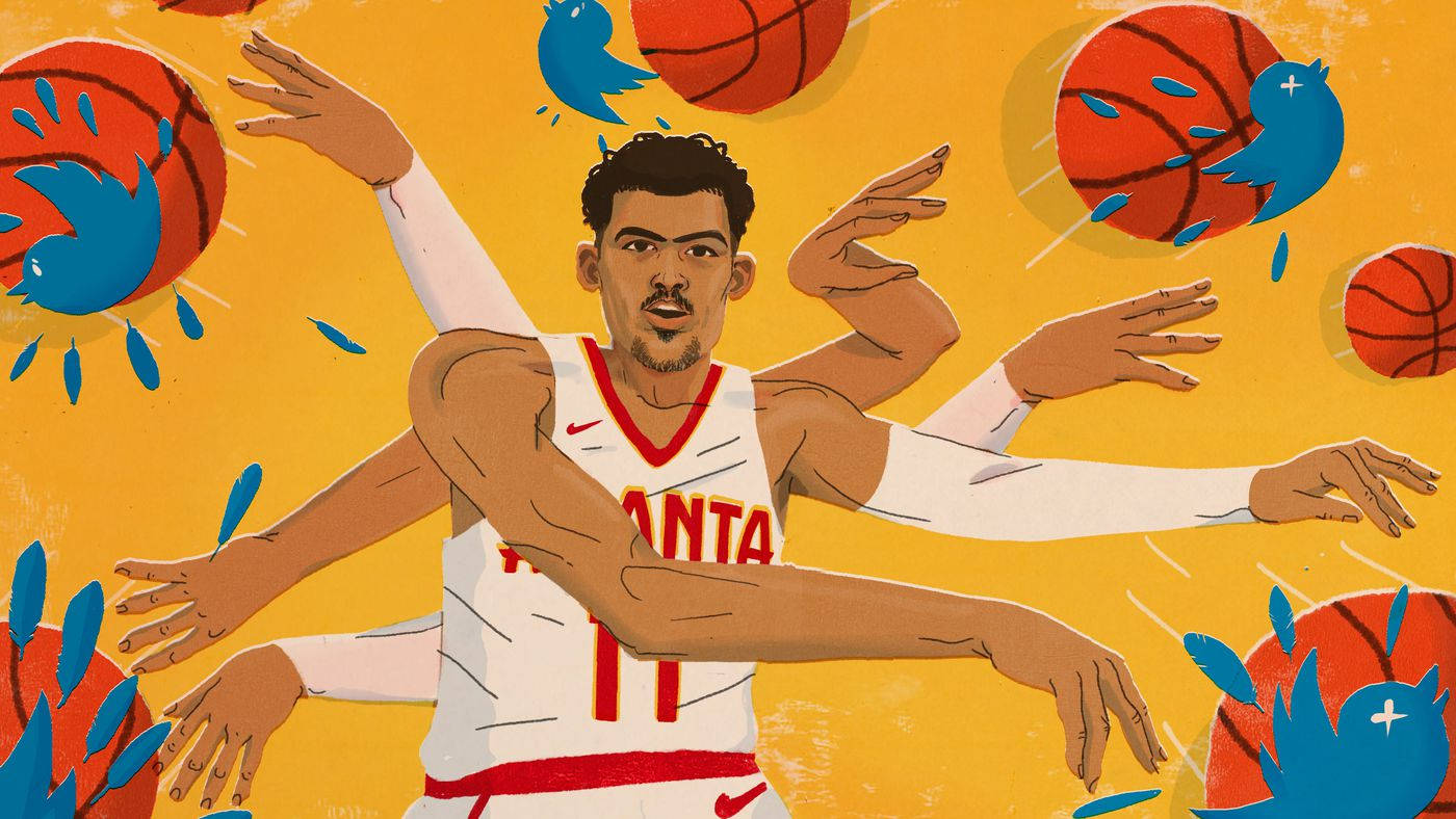 Quirky Trae Young Art Wallpaper