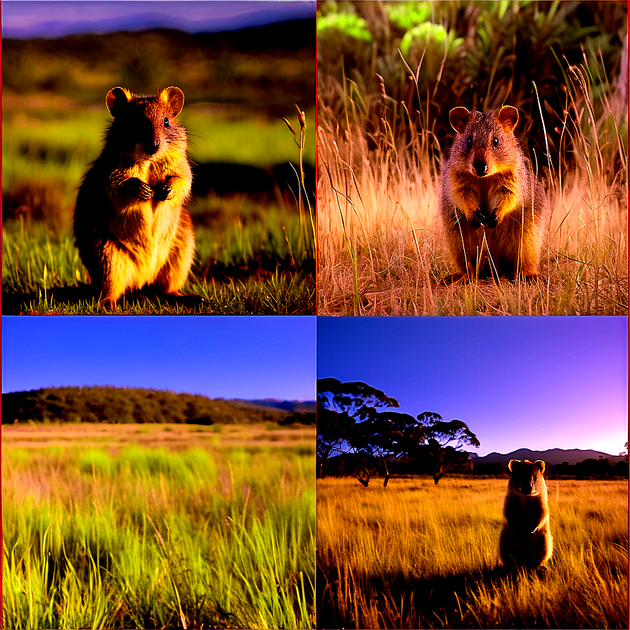 Quokka In Grassland Png Flf PNG