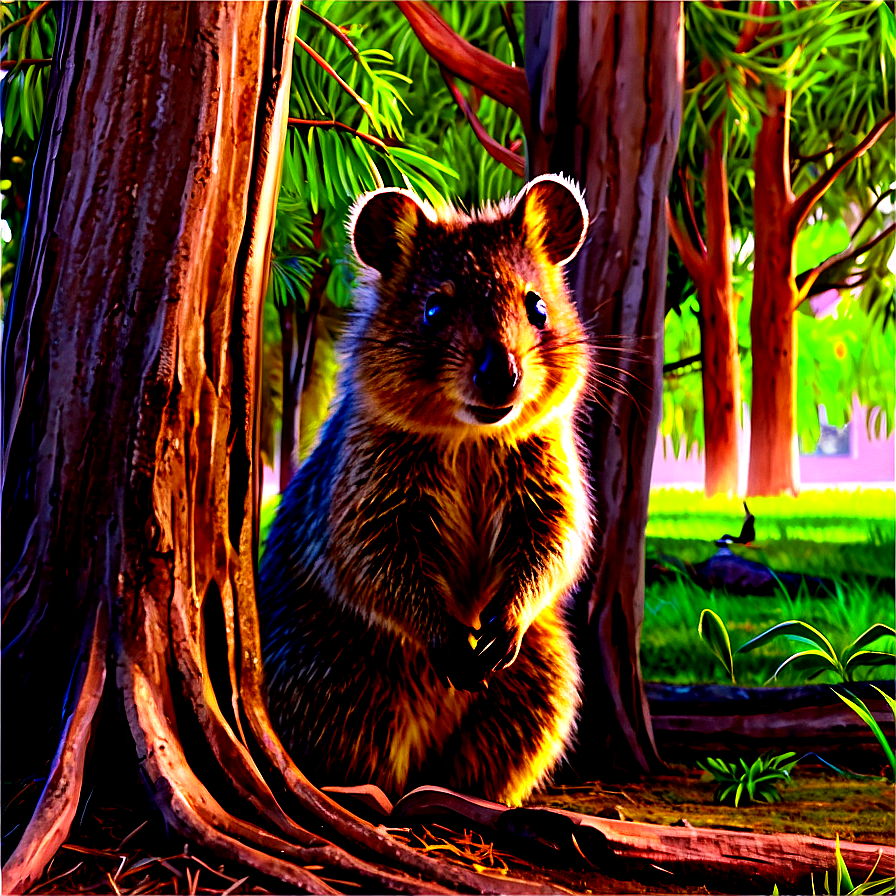 Quokka Under Tree Shade Png 3 PNG