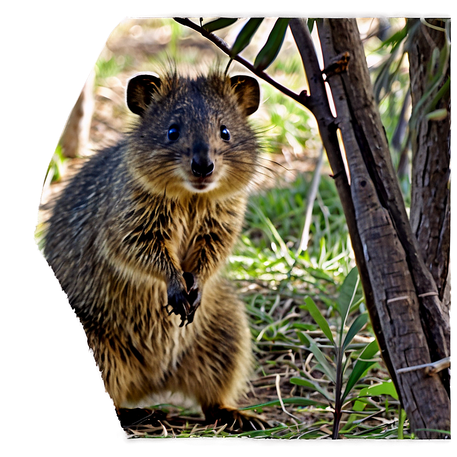 Quokka Under Tree Shade Png Bvo PNG