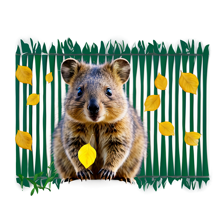 Quokka With Leaves Background Png 06242024 PNG