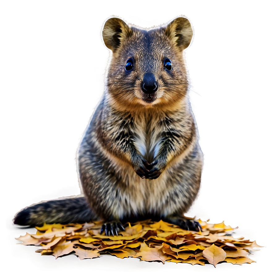 Quokka With Leaves Background Png 06242024 PNG