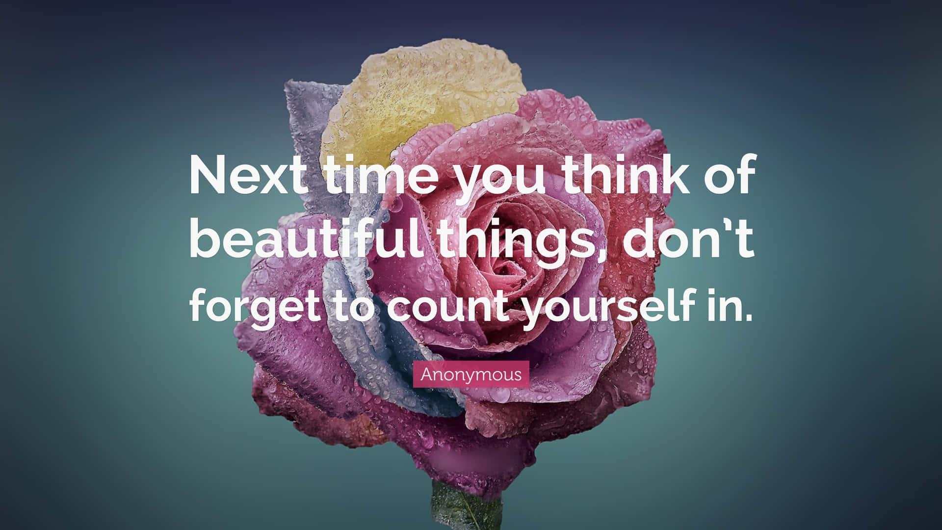 Next Time You Think Of Beautiful Things Don't Forget To Count Yourself In