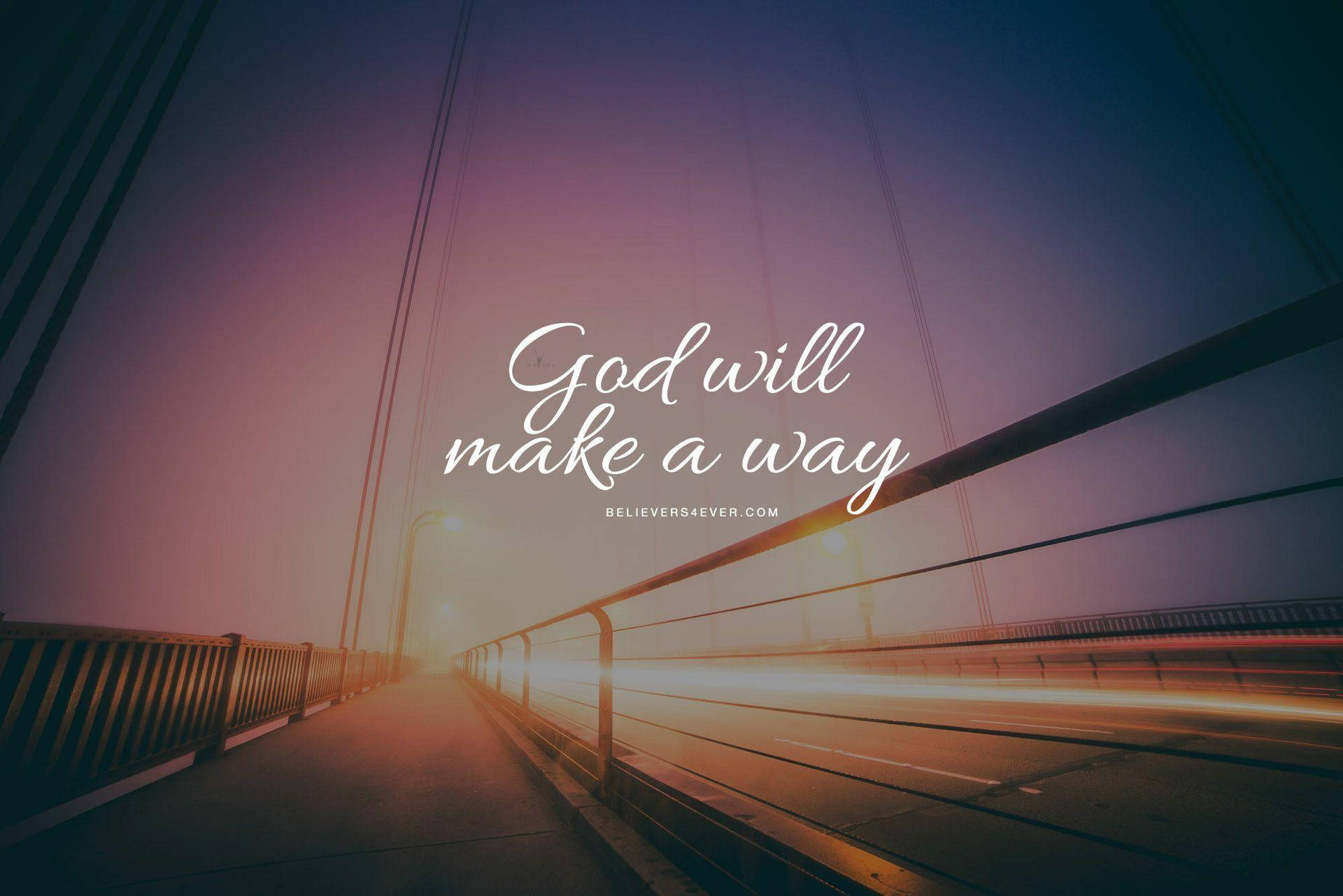 Quote Respecting Christian God With Bridge Backdrop Background