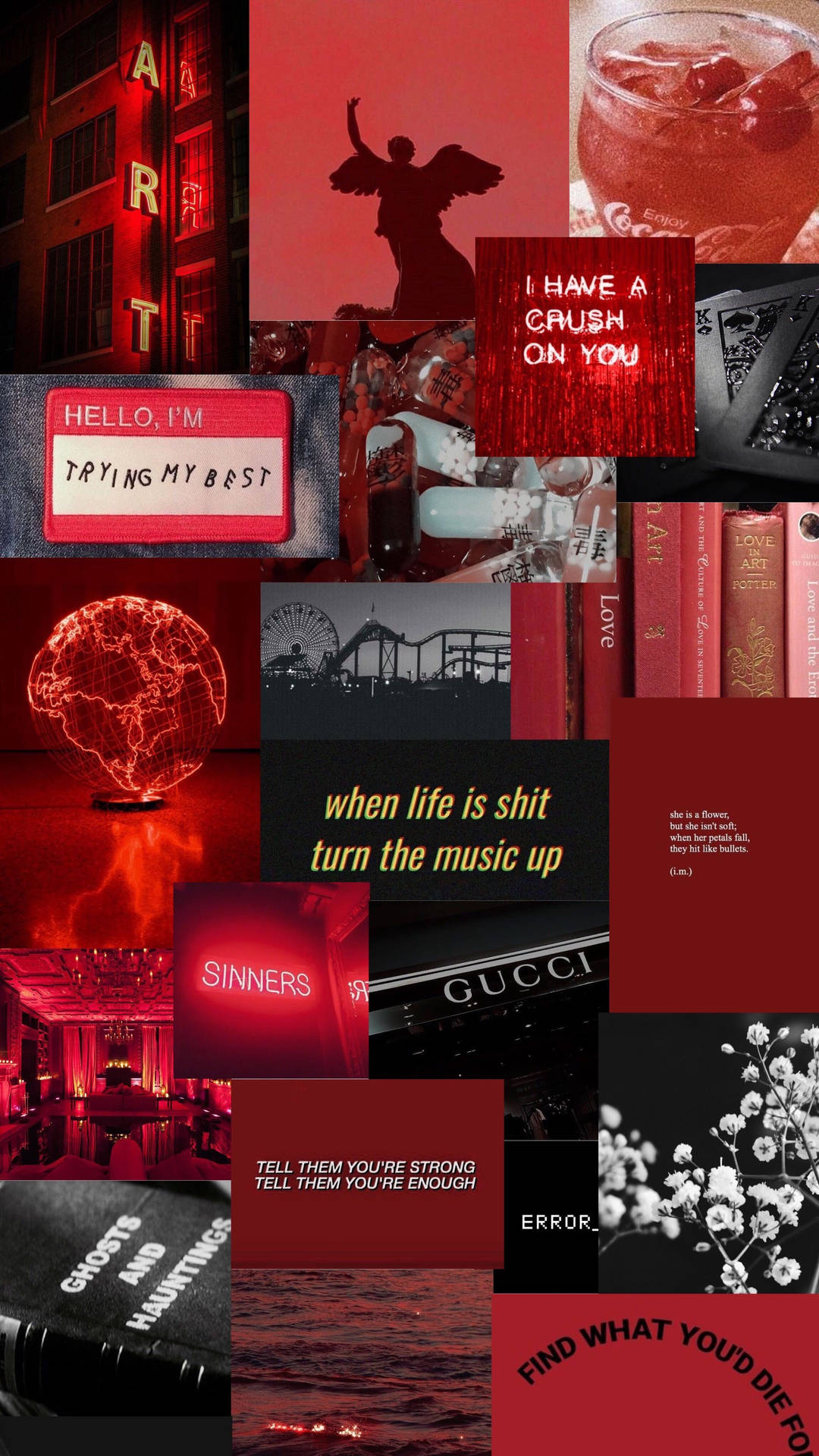 Quotes On Vibrant Red Aesthetic Iphone Wallpaper