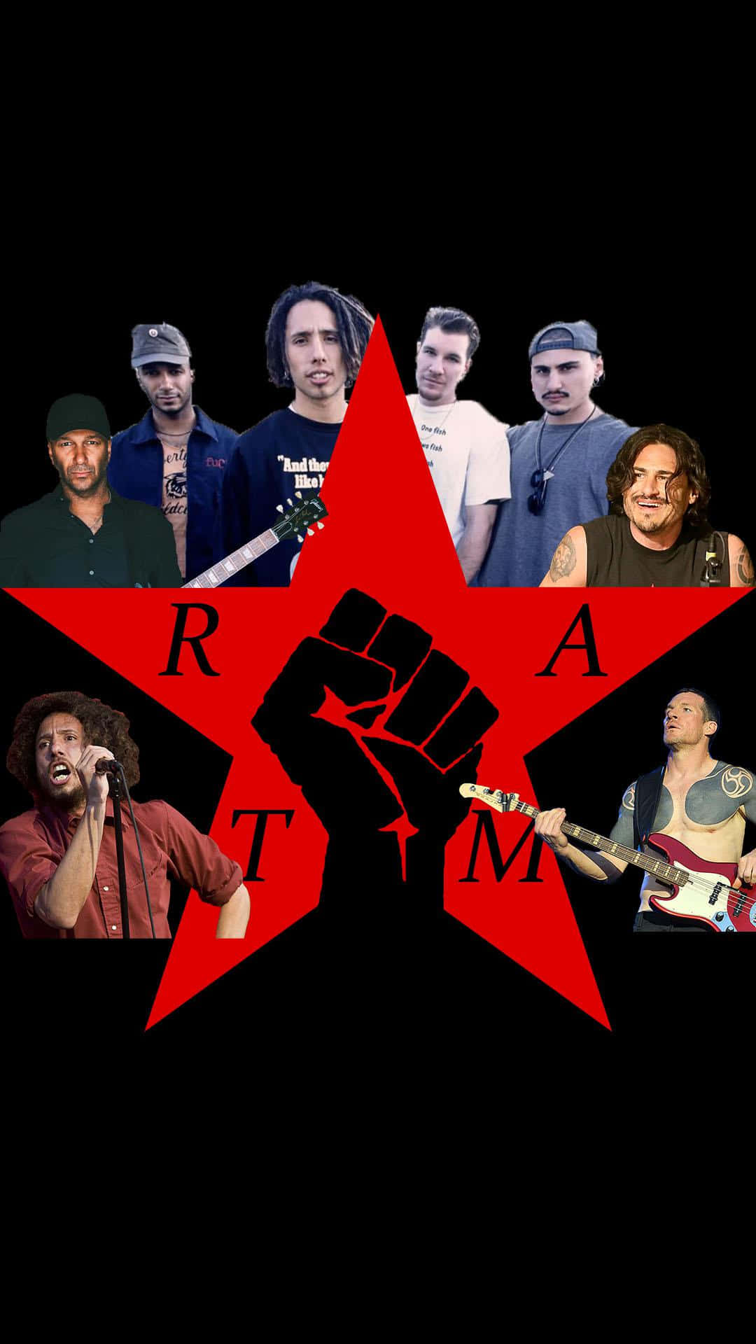 R A T M Collagewith Red Star Background Wallpaper