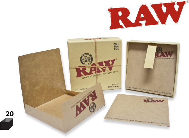 R A W Authentic Unbleached Parchment Paper Boxes PNG