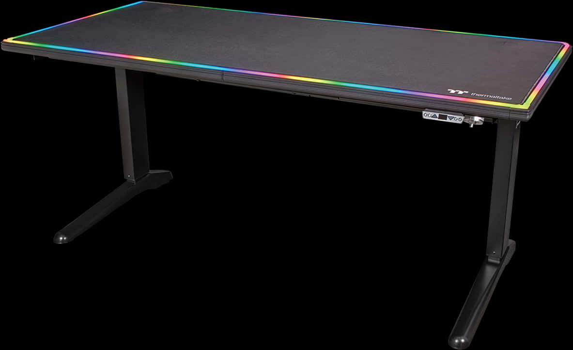 R G B Gaming Deskwith L E D Lights PNG