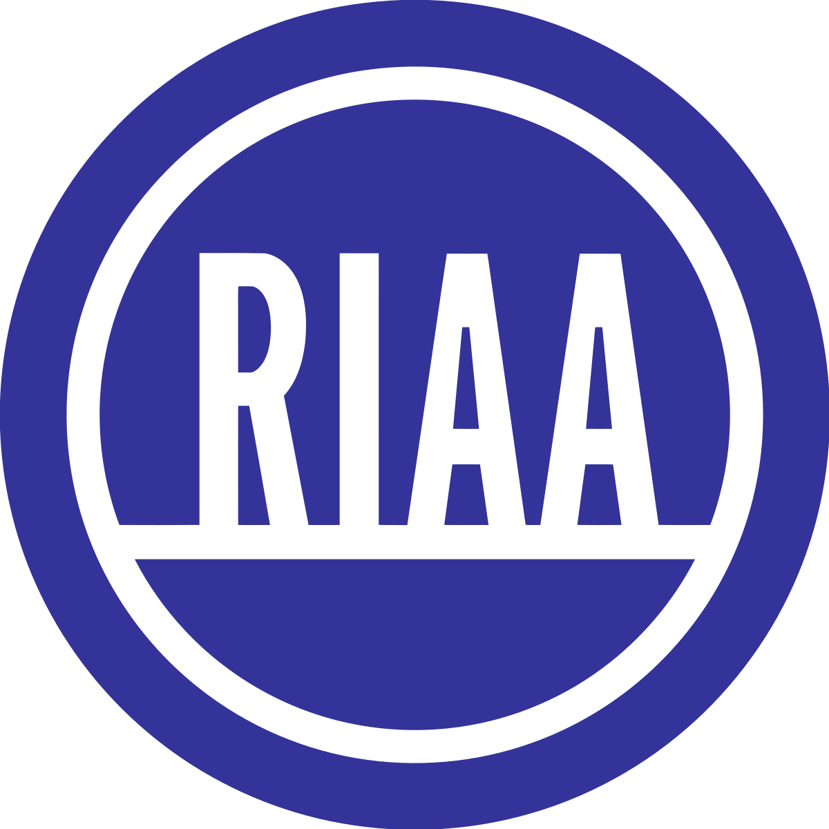 R I A A Logo Blue Background PNG