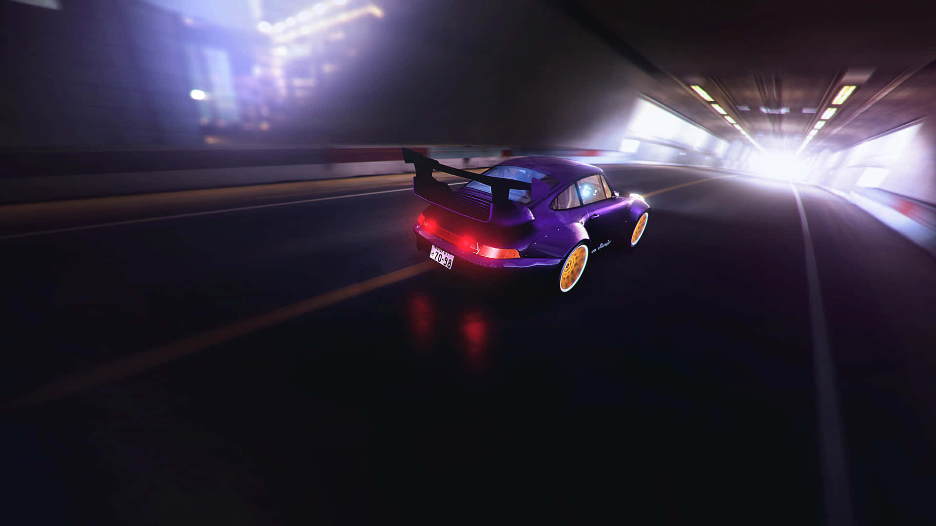 R W B Porsche Speeding Through Tunnel Wallpaper