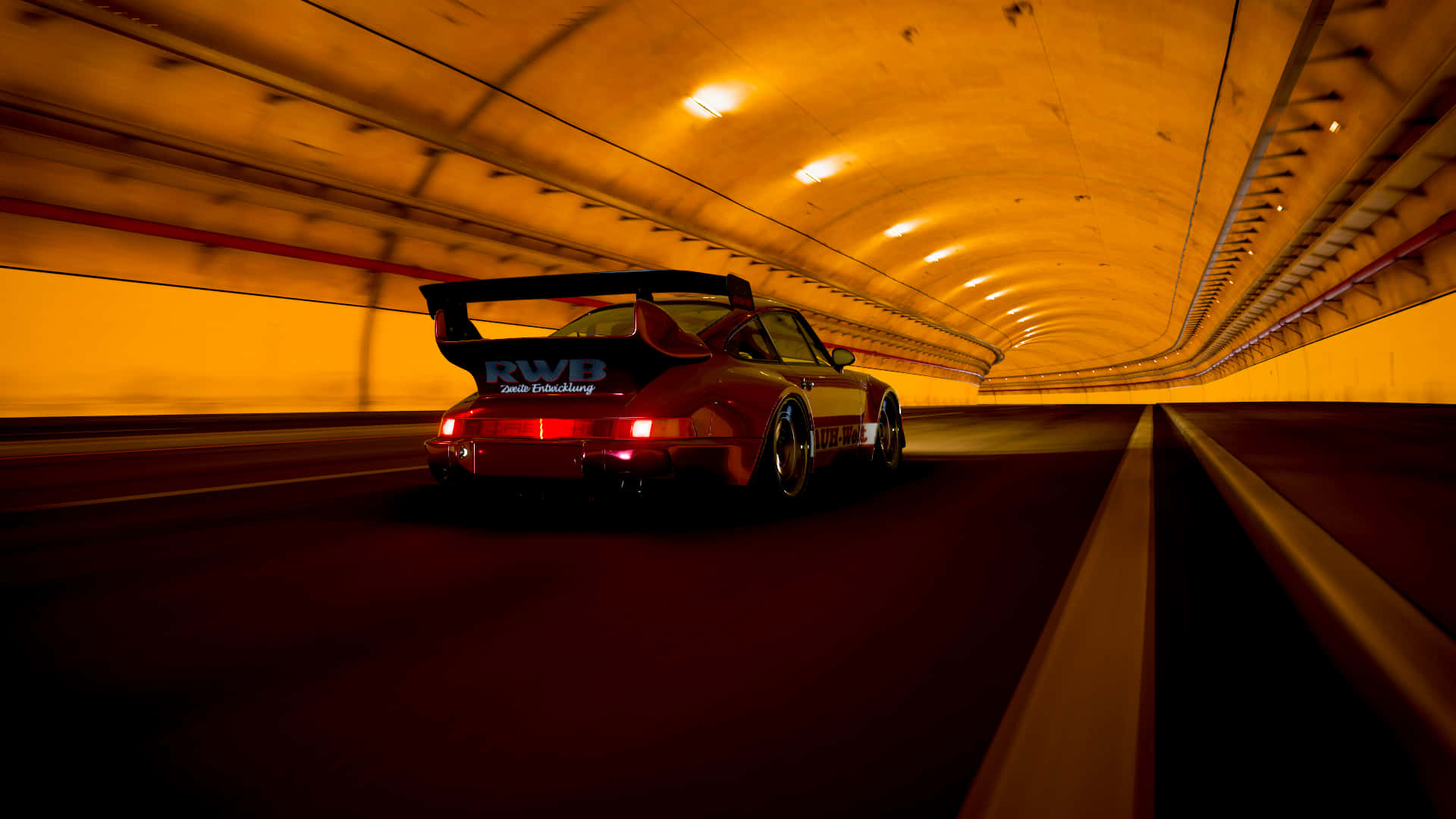 R W B Porschein Tunnel Speed Wallpaper