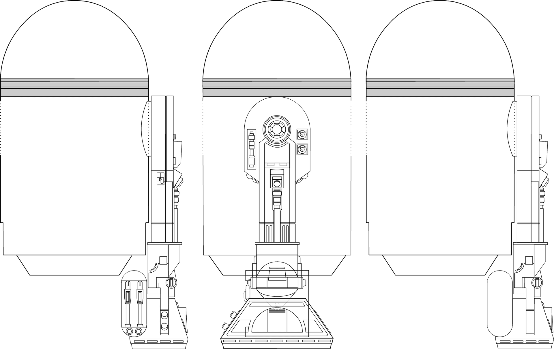 R2 D2 Blueprint Design PNG