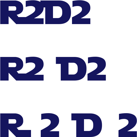 R2 D2 Font Variations PNG