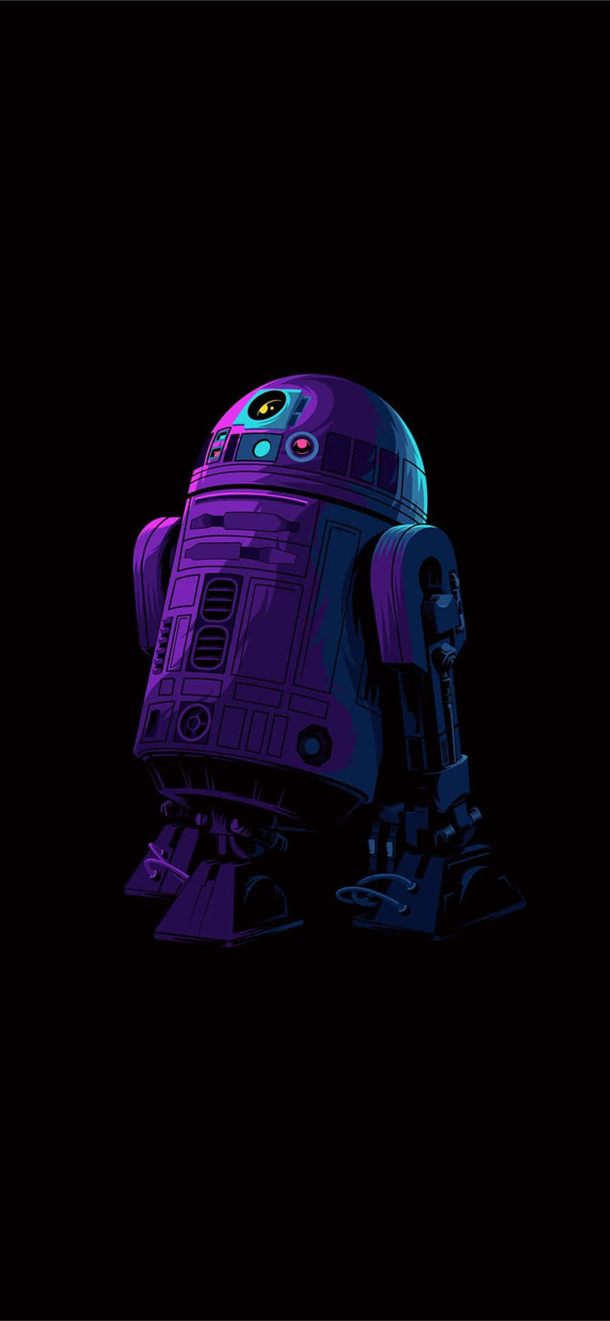 A Star Wars R2d2 On A Black Background Wallpaper
