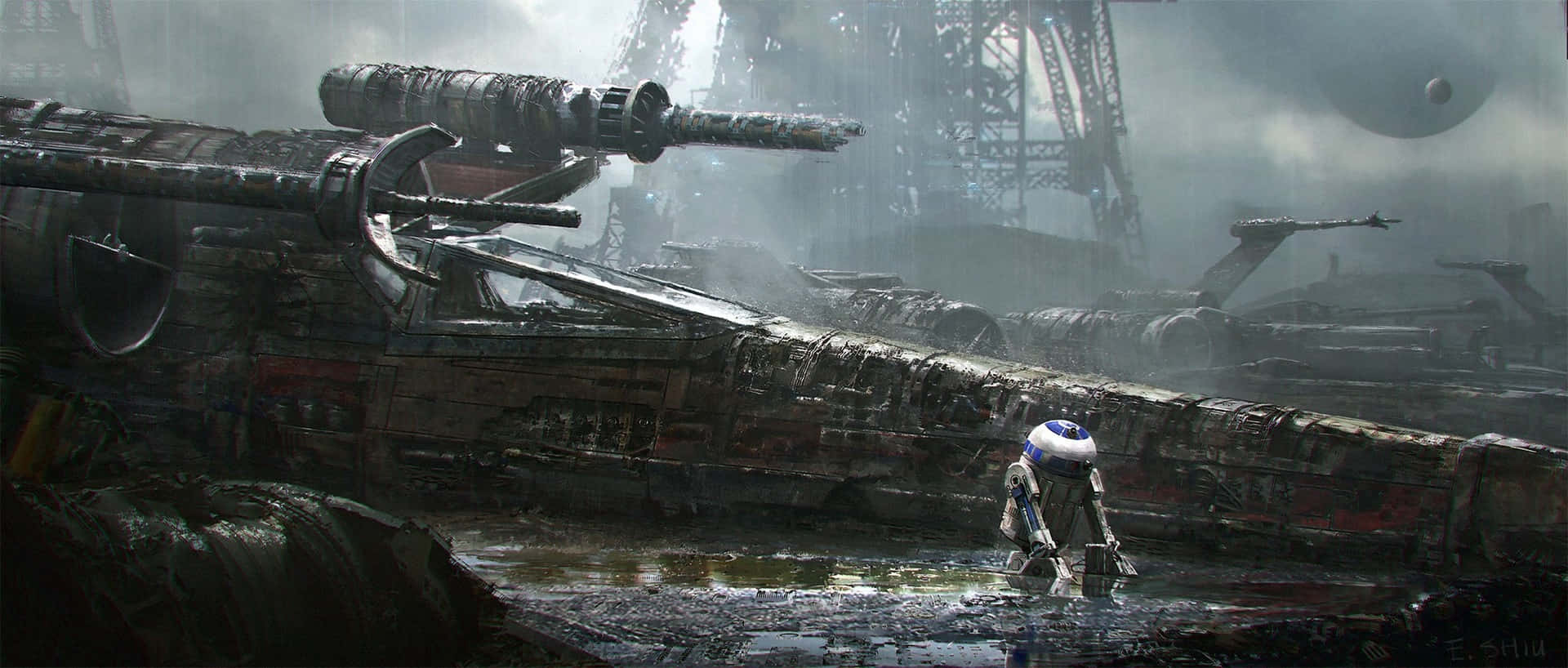 Ennärbild På R2-d2 Från Star Wars-filmerna. Wallpaper