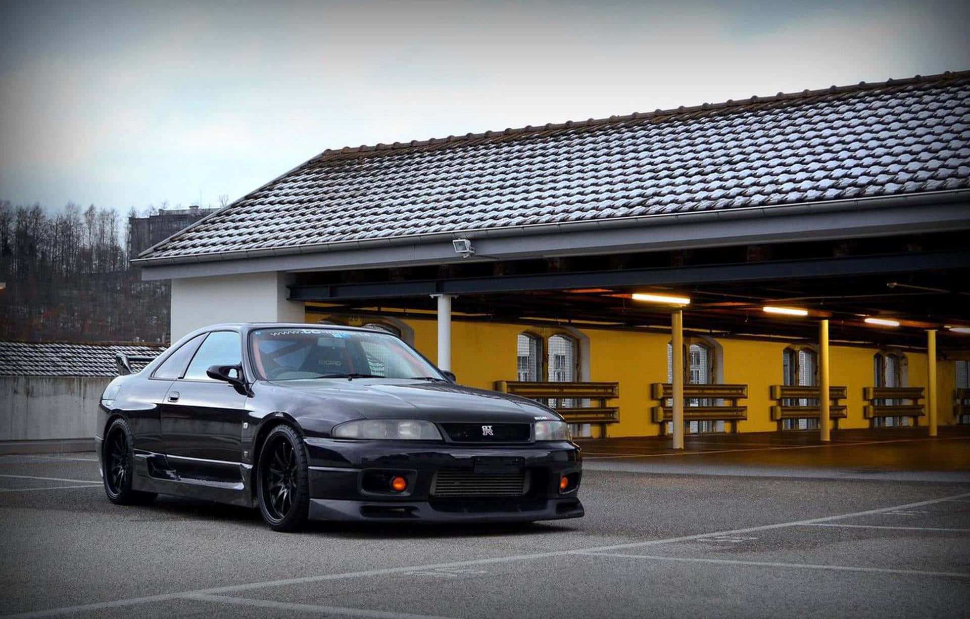 Nissan R33 Gtr And Train Station Wallpaper
